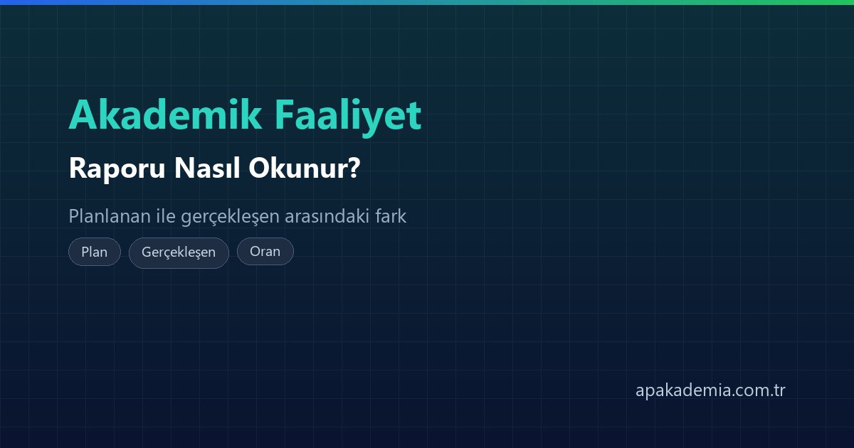 Akademik faaliyet raporunun okunması