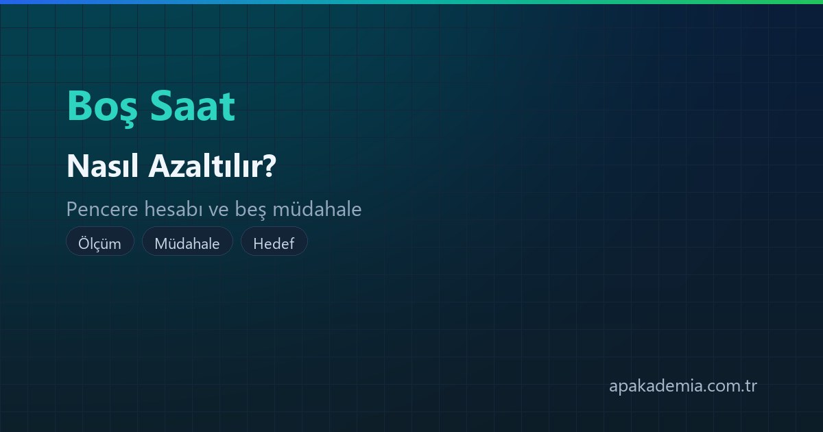 Ders programında boş saat nasıl azaltılır