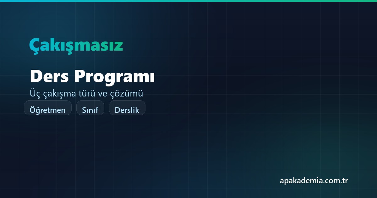 Çakışmasız ders programı nasıl oluşturulur