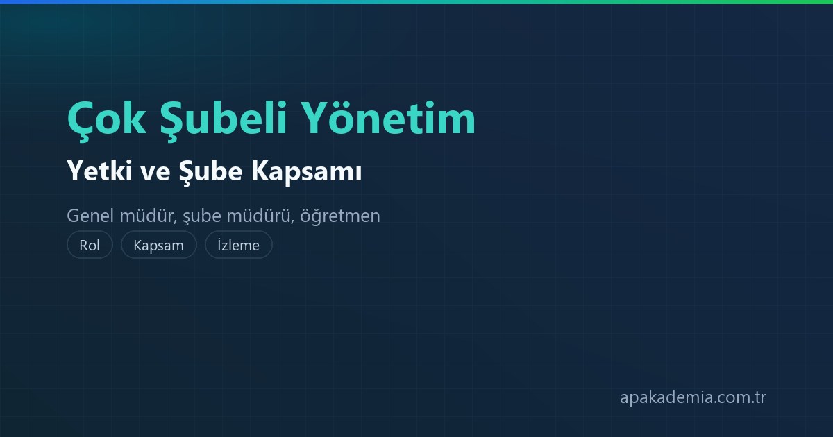 Çok şubeli kurumlarda yetki ve şube kapsamı