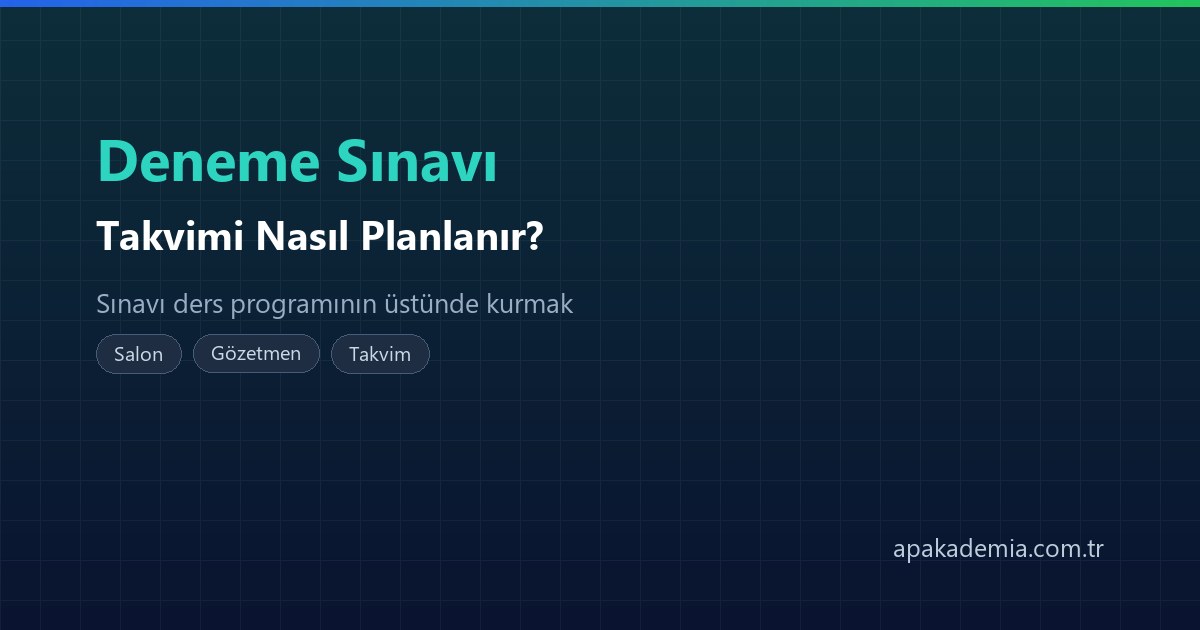 Deneme sınavı takvimi planlama