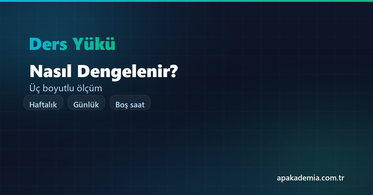 Öğretmen ders yükü nasıl dengeli dağıtılır