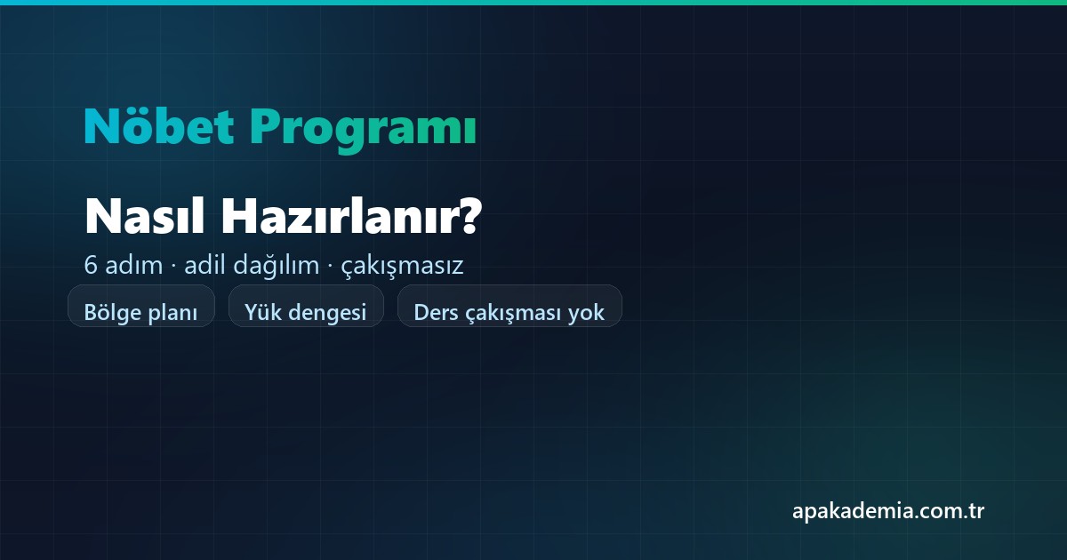 Öğretmen nöbet programı nasıl hazırlanır — adım adım rehber