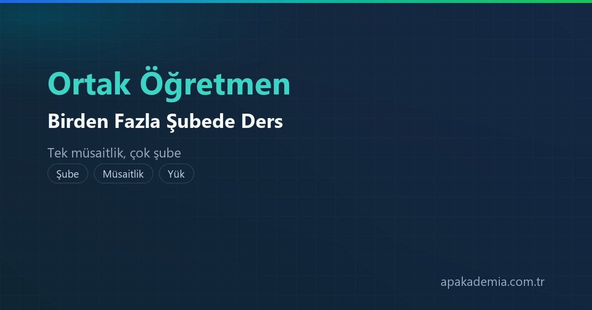 Aynı öğretmen birden fazla şubede ders veriyorsa
