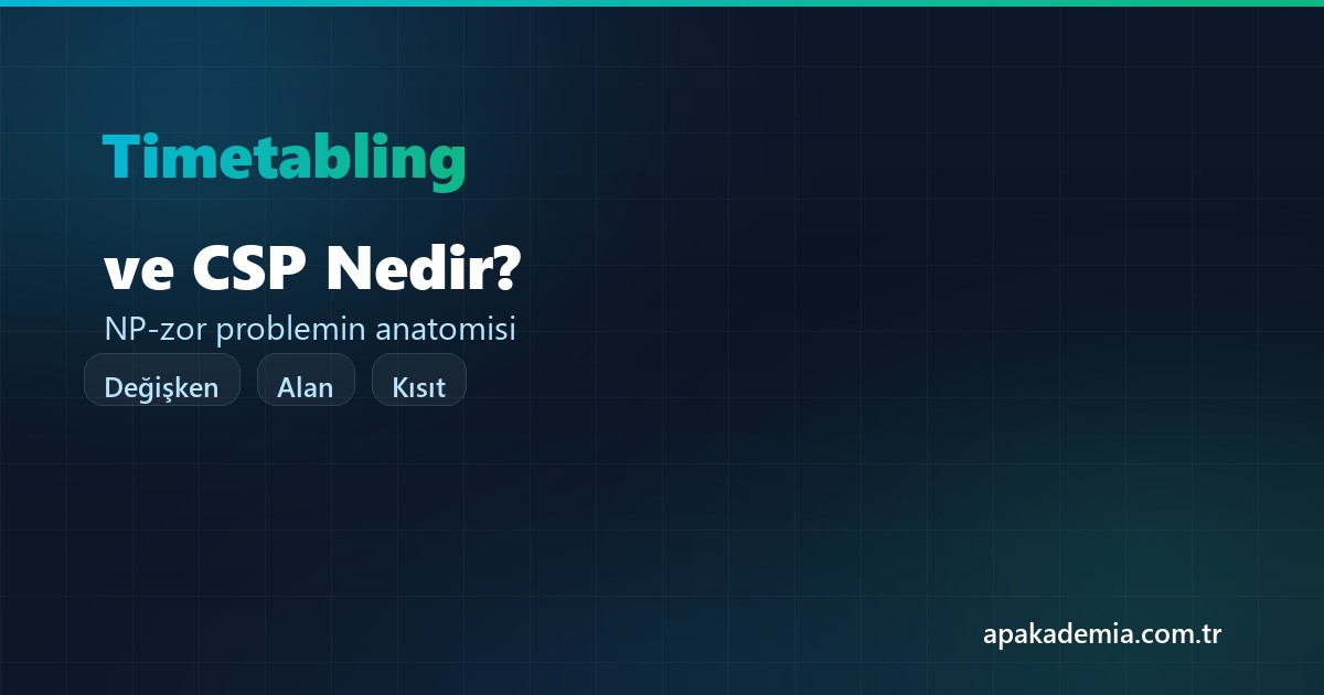 Timetabling problemi ve kısıt memnuniyeti (CSP) nedir