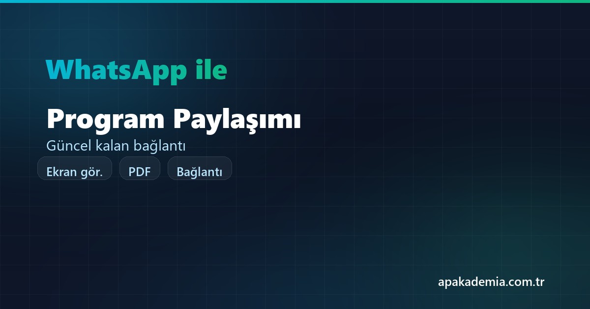 WhatsApp ile ders programı paylaşımı