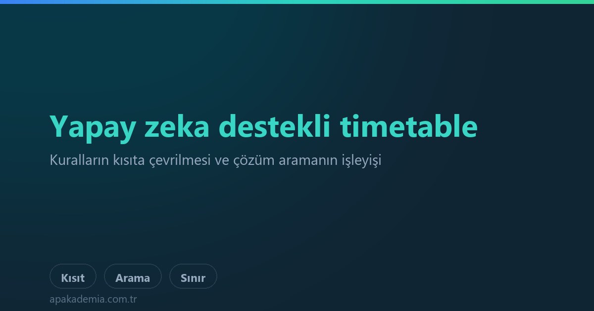 Yapay zeka destekli timetable nasıl çalışır